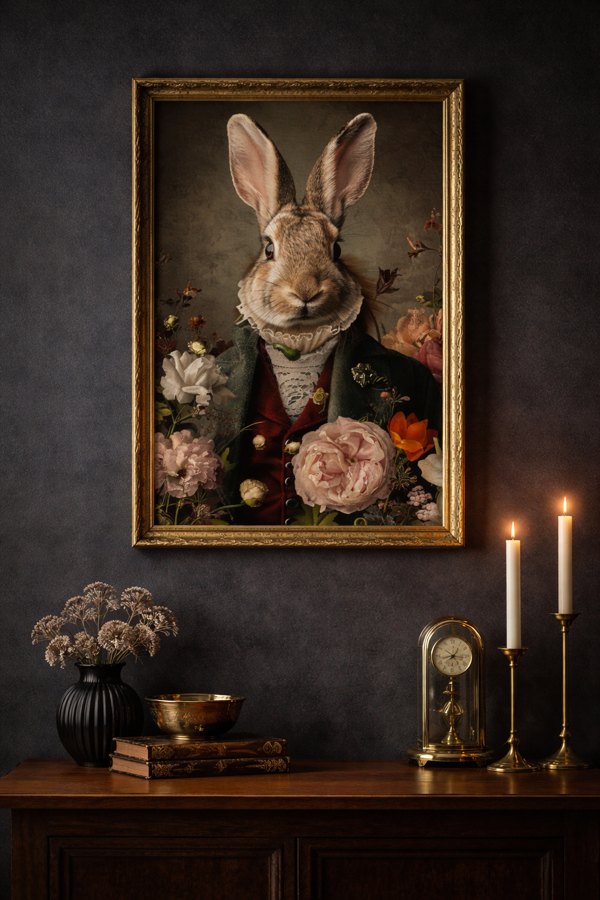 FLITCH Etsy-Kollektion The Noble Hare – edle Hasen-Porträts
