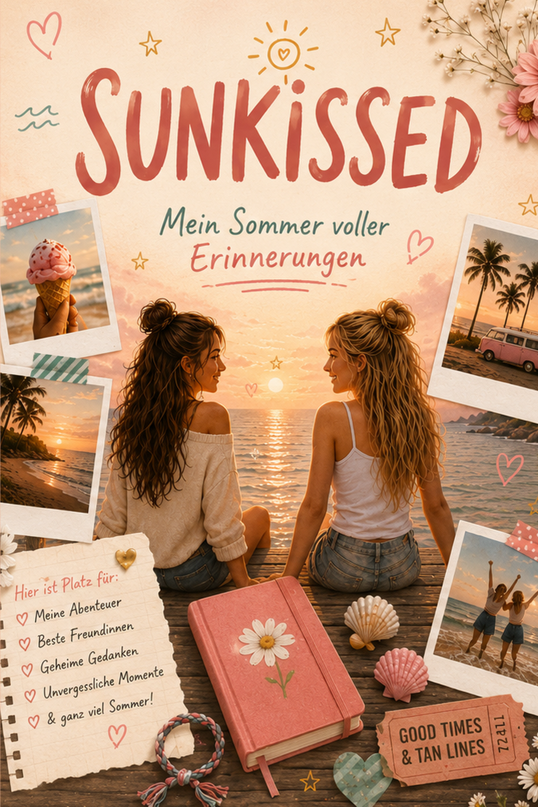 SUNKISSED – Mein Sommer voller Erinnerungen, Erinnerungsbuch für Mädchen von Daria Helck