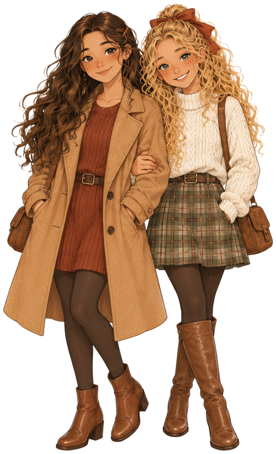 Mila und Liv, Arm in Arm