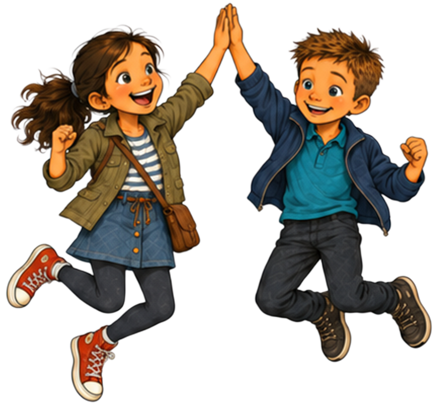 Daria und Christian geben sich ein High Five