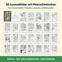 Alle 31 Seiten im Überblick – Adventskalender zum Ausmalen mit Übersichtsblatt, Leseprobe und Bücherseiten (FLITCH)