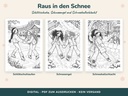 Raus in den Schnee: Schlittschuhlaufen, Schneeengel, Schneeballschlacht – Ausmalbilder Winter (FLITCH)