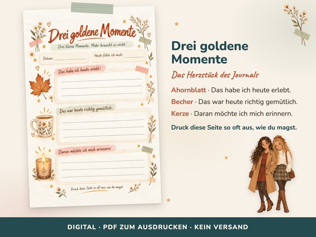 Die Kernseite Drei goldene Momente – kleine Glücksmomente festhalten (Golden Moments, FLITCH)