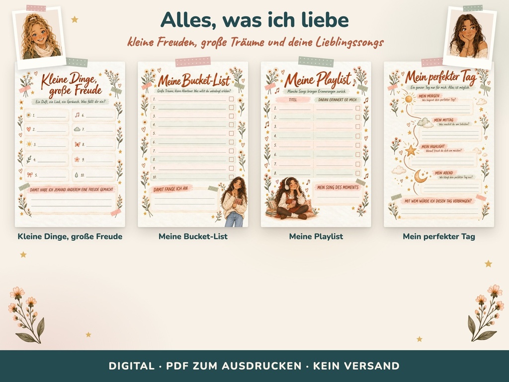 Kapitel Alles, was ich liebe: Bucket-List, Playlist, perfekter Tag (Golden Moments, FLITCH)