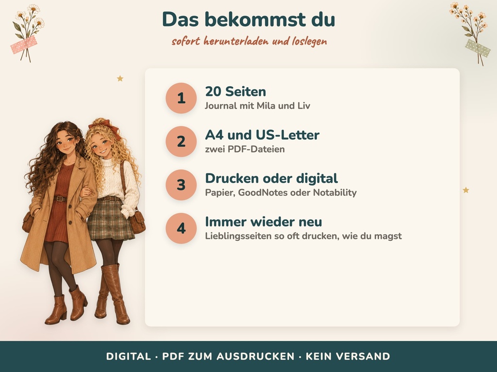 Das bekommst du: 22 Seiten als PDF in A4 und US-Letter, Sofort-Download (Golden Moments, FLITCH)