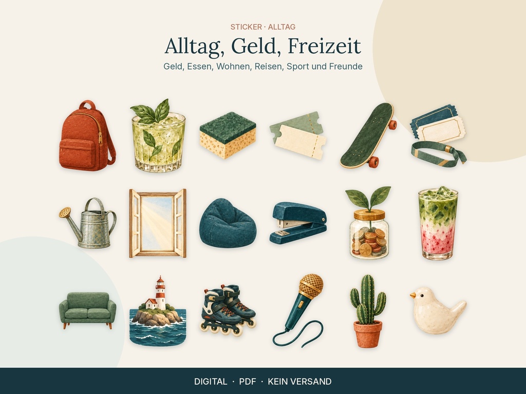 17 Sticker Alltag