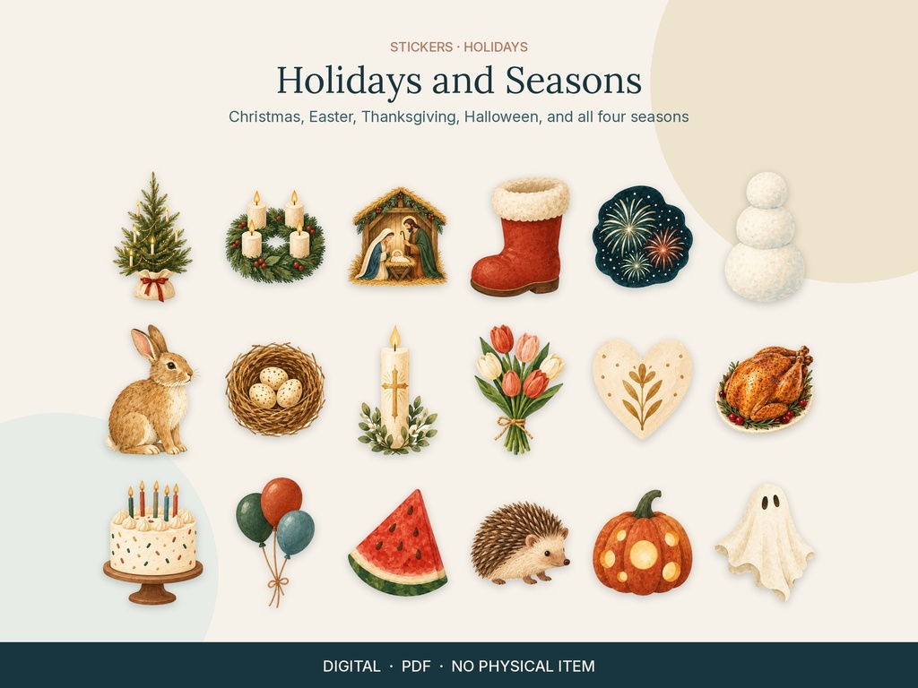 18 Stickers Holidays