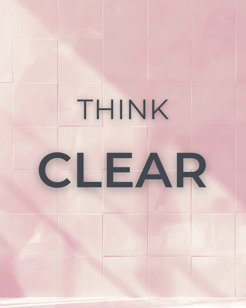 Think Clear – minimalistisches Poster zum Ausdrucken (FLITCH Focus Mode On)
