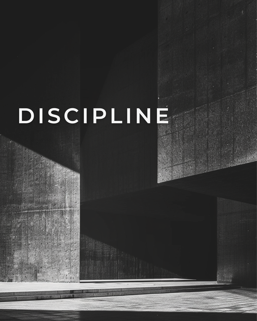 Discipline – minimalistisches Poster zum Ausdrucken (FLITCH Dark & Disciplined)