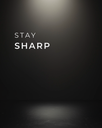 Stay Sharp – minimalistisches Poster zum Ausdrucken (FLITCH Dark & Disciplined)