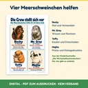 Die Wirtschaftsschweinchen-Crew: Rocky, Mr. Grey, Toffy und Mojito (Die Schweinchenkasse, FLITCH)
