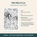 Mila und Liv aus der FLITCH-Buchreihe – die Figuren des Cozy Malbuchs