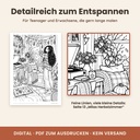 Detailreiche Malvorlagen in Nahaufnahme – Cozy Malbuch Herbst (FLITCH)