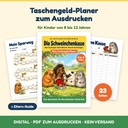 Die Schweinchenkasse – planificador de paga para niños, PDF para imprimir (en alemán)
