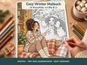 Cozy Malbuch Winter – 20 Ausmalbilder mit Mila & Liv (PDF)